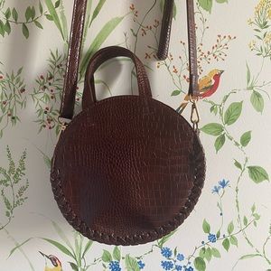 Brown faux-leather purse